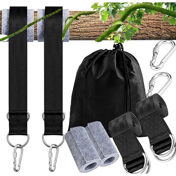 Alovez Hängematte Aufhängeset - 300kg Baumgurte Mit Karabinern Für Camping