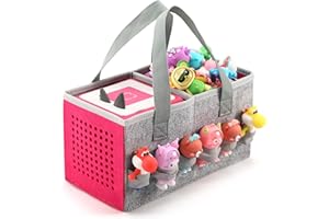 OUKNAK Tasche für Toniebox Starter Set Aufbewahrungstasche für Toniebox 2 Figur, Home Outdoor Handtasche für Tonies Audio Player und Puppen Musikspielzeug Falttasche für Zubehör (Rose)