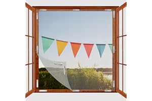 BKSAI Zanzariera magnetica per finestra, senza foratura, per lucernari, per interni ed esterni pratica chiusura magnetica (130x150CM, Nero)