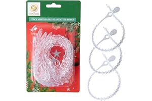SHATCHI 12Pcs Clear Adjustable Reusable Cable Ties 300mm –Cable Ropes for Garlands Christmas Tree Decorations – Ideal for DIY, Organizing Cables, Lighting Wires