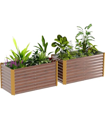 Higsose Lit Surélevé Jardin Acier Corten 100x40x45 Cm - Jardinière Rouillée Rectangulaire Extérieur