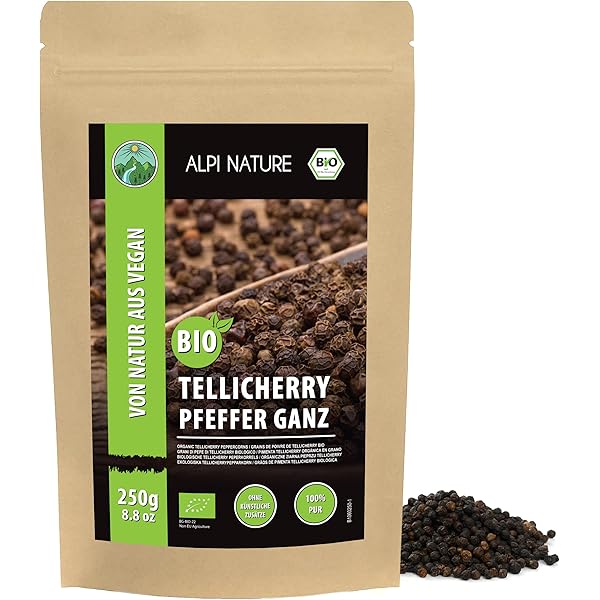 Tellicherry Poivre Noir Pour Moulin - Poivre Noir Biologique - Poivre - 100g VALLEY OF TEA : Le