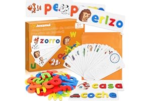 Joozmui Juegos Educativos Niños 3 4 5 6 7 8 Años, Juguetes Niños Regalo Niña 3-8 Años Juegos para Niños Juguetes Niña Aprender a Leer Scrabble Español Deletreo Montessori Español