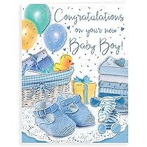 New Baby Congratulations Card - Smiling Sunrise Design For Birth Announcements & Welcome To The World