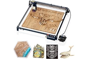 SCULPFUN S30 Ultra 33W Laser Cutter, 600 * 600mm Arbeitsbereich, 2.0 Upgrade industrielle Gleitschiene Verbesserter, 42Bit Schrittmotor, Laser Graviermaschine für Großen Sperrholzschnitt