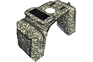 Vanlison ATV Tanktasche Satteltasche Wasserdicht Motorradtasche Kompatibel mit Schneemobil Sportsman Scrambler FourTrax Grizzly UTV Hängende Aufbewahrungstasche Camo Grün