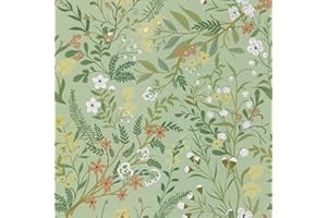 Hode Papel Pintado Pared Autoadhesivo de Pared Hojas Verde, Decorativo Vinilo Adhesivo Muebles, Papel PVC Adhesivo para Muebles Impermeable para Dormitorio Baño Cocina 44cmx3m