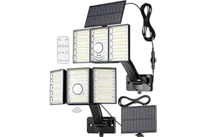 JACKYLED Outdoor Solar Security Lights Motion Sensor 2 Pack,2000 Lumens Solar Powered Flood Light 3-Side Solar Floodlights Waterproof Wall Light for Garden Patio Front Yard Backyard