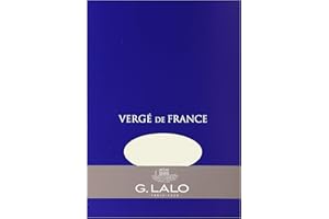 G. LALO Clairefontaine Lalo 11400L - Un Blocco da 50 fogli vergées unies 14,8x21 cm 100g, Vergata di Francia, Bianco