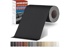 SGOOYIR Patch de Réparation en Cuir Noir, 10x200cm Auto-adhésif Simili Cuir Autocollant, cuir Autocollant pour Réparation Canapé, Siège Auto, Sac, Veste