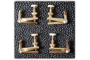 SOUNDMAN Tiracantino in ottone per violino (a 1/4 così come a 1/2). Accordare con i tiracantini. Set da 4 pezzi. Colore: oro