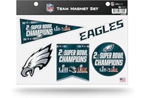 Rico Industries NFL Football Philadelphia Eagles 2 Time Champs Team Magnet Set 8.5" x 11" - Home Décor - Regrigerator, Office, Kitchen