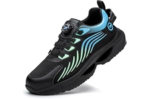 ROLLTONGOZ Safety Trainers Men Women Steel Toe Cap Trainers Lightweight Safety Shoes Breathable Non Slip Work Trainers Steel Toe Cap Safety Boots Swivel Buckle Shoelaces