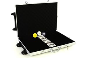 Nexos Trading Poker-Koffer Trolley aus Aluminium gepolstert für bis zu 1000 Chips abschließbar gepolstert mit Zubehör Button, Casino-Würfel, 3X Pokerkarten aus Kunststoff