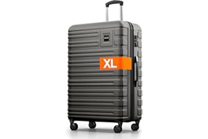 Travely Valise en Polycarbonate, Taille XL, 77 cm, Volume intérieur 100 L, Dimensions 158 cm, Valise à Coque Rigide très Robuste avec roulettes Souples et Serrure TSA, Valises, Valises à roulettes