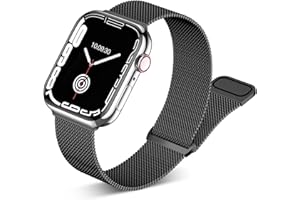 Faliogo metalowy pasek kompatybilny z Apple Watch 38 mm 40 mm 41 mm 42 mm 44 mm 45 mm, zamiennik paska ze stali nierdzewnej z magnesem kompatybilny z iWatch Series 7/6/5/4/3/2/1/SE
