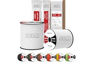 Brotree 4mm Paracord 550 7 Fili Nylon Corda 30M Tipo III Corda da Paracadute per Sopravvivenza, All'aperto, Fatto a Mano - 250kg Carico di Rottura (Bianco)