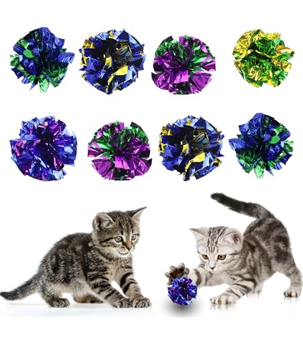 20 Stück Knisterbälle Für Katzen – Bunt, Glänzend, Mit Knistergeräusch, Perfektes Spielzeug