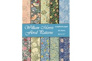 William Morris Floral Patterns Scrapbook Paper: Craft Paper Pad | 20 Single Sided Sheets | 8.5x11 | Great For Paper Arts, Scrapbooking, Wedding ... Old Ornate Printed Designs, Stationery Making