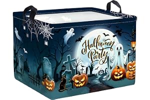 HUUMONSS Spooky Boo Basket Halloween bus eller godis hink, kyrkogård