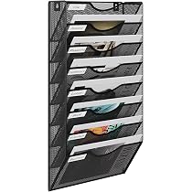 Organisateur Porte/Document Pliable 10 Poches - Crochets Métal, Tissu Oxford, Pour Rangement Mur/Porte - 5