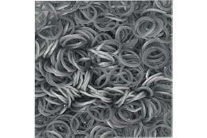 Lily Collection 200 Loom Bands Bänder Gummibänder 5500 Starter Set Anhänger Charms Perlen DIY (200 x Silber Glitzer)