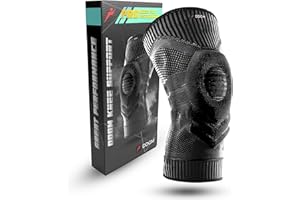 DDGM Ginocchiera ortopedica a compressione tutore ginocchio Supporto legamenti con Gel pad di sostegno rotuleo, per artrosi donna, uomo Ginocchiera sportiva in neoprene di alta qualità (Small)