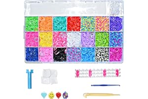 mituso Loom Bands Lot de 4 200 élastiques assortis avec métier à tisser 21 couleurs Avec accessoires et boîte de rangement pour bracelets DIY