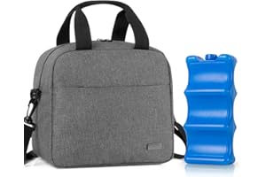 Teamoy Kühltasche für 6 Milchflasche (bis zu 270 ml), Isolierte Flaschenhalter mit Kühlelement für Babyflaschen, Muttermilch Kühlbox für Unterwegs, Transport, Arbeit, Reise, Grau