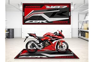wibeart Garagenmatte für Motorradmodell CBR 500R, Parkmatte, Boxenmatte, waschbarer, Rutschfester Garagen- und Ausstellungsraum-Bodenteppich (Größe 1: 86,6 x 39,4/220 x 100 cm)