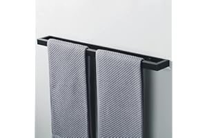 SAYAYO 50 cm Wieszak na Ręczniki łazienkowe, Uchwyt Ścienny ze Stali Nierdzewnej do Umywalki Kuchennej, Montaż Śrubowy, Czarny Matowy, EGJF050-B