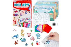YAOZUP Foil Art Kids, Actividad Artística para Niños, Juguete Creativo de Bricolaje, Kit Manualidades de Arte Divertidos, Juegos Divertidos de arte de Lámina Infantil para Niños 4+ Años