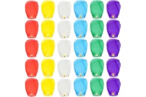 WENLISELL 30 PCS Chinese Sky Lanterns Multi-Colour, Lanterns to Release in Memory, Floating Sky Lanterns for Outside Flying, Party Decoration