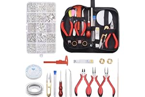 Zalava Schmuckherstellung Set, 14 Stück Schmuck Basteln Set mit 1300 pcs Schmuckzubehör, Schmuckherstellung Zubehör Kit Werkzeuge zur Herstellung und Reparatur für Ohrring Armband Halsketten Starter