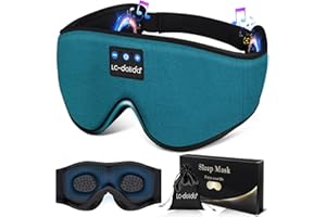 LC-dolida Masque de Sommeil avec écouteurs Bluetooth V5.4, Masque de Nuit Sans Fil peut Jouer 15 Heures Casque de Sommeil Bluetooth pour les Voyages,la Sieste, le Travail Posté