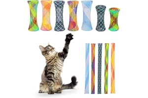 HJZHII 20 SZTUK Zabawka dla kota Tube Spring Toy, Interaktywna zabawka dla kotów wewnątrz i na wiosnę kolorowe zabawki dla kotów zabawna plastikowa szpula dla kociąt do polowania na ugryzienia