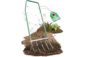 Smabix® Grabegabel mit 5 Zinken, Rückenschonend und extrem robust - Grabgabel/Broadfork für einfache Bodenlockerung und effiziente Gartenarbeit, überlegen gegenüber jeder Spatengabel