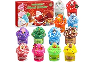 ‎VEWICOKOP Schleim Adventskalender 2025 für Kinder - 24 Tage Weihnachtskalender mit Fluffy, Butter & Clear Slime Set, DIY Weihnachten Überraschungen Geschenk für Mädchen und Jungen