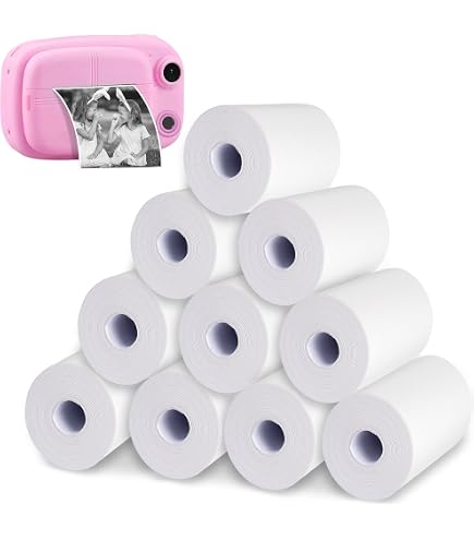 20 Rouleaux De Papier Thermique Pour Appareil Photo Enfant - 57x25mm - Sans Encre, Blanc - Compatible多数modèles