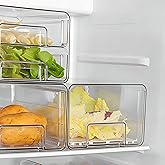 Fridge Organiser Drawer, Stackable and Pull-Out Fridge Organiser, Transparent Storage Container for Food, Storage Box, Kitche
