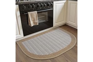 SIXHOME Black 50 * 80cm semi-elliptical Kitchen Mats non slip Washable Modern Kitchen Absorbent and Stain-Resistant Kitchen Floor Runners