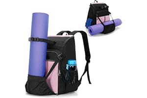 GOBUROS Yogamatten-Tasche mit Mattenhalter, Yogamatten-Tragerucksack mit Ladeanschluss und gepolsterten Schultergurten