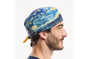 AELIN Calot De Bloc Calot Médical - 2 Tailles - Cheveux Courts pour homme et Cheveux longs - Couvrant - Femme (La Nuit étoilée, Couvrant)