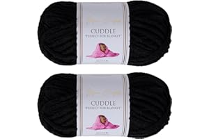Utopia Crafts Cuddle Super Chunky Chenille Soft Yarn for Knitting and Crochet 2x 100g (Black)