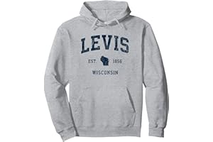 LEVIS WI RETRO T-SHIRTS & GIFTS Levis Wisconsin WI Sportdesign im Vintage-Stil, athletisch, Marineblau Pullover Hoodie