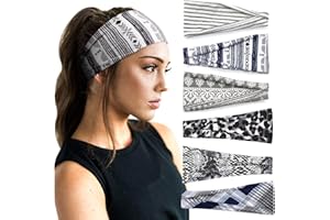 DRESHOW 6 Stück Damen Stirnband Kopfband Haarband Turban Elastische Stirnband Haarschmuck für Mädchen Alltag Yoga Sport Fitness
