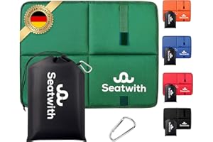 ‎SEATWITH Seatwith® Gedächtnisschaum Outdoor Sitzkissen - Wärme und Extremer Komfort Wetterfest (45x35cm) - Thermo Faltbar für Camping, Stadion und Wandern (Grün)
