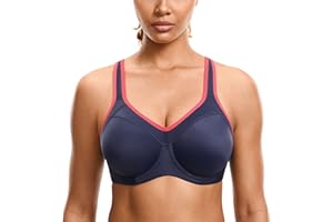 SYROKAN Sujetador Deportivo Alto Impacto con Aros y Forro Ligero para Mujer