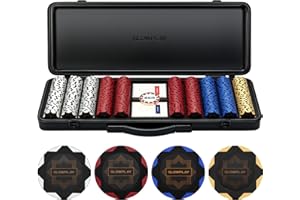 SLOWPLAY Nash Set de Poker | Maletin Poker, 500 Fichas Poker en Blanco de Arcilla, 14 Gramos | Profesional pokerset con botón de repartidor y Cartas de plastico