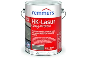 Remmers HK-Lasur 3in1 Grey-Protect graphitgrau, 2,5 Liter, Holzlasur aussen, 3n1: Imprägnierung, Grundierung & Lasur, Holzschutz vor Feuchtigkeit & UV-Strahlung
